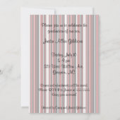 ストライプの卒業パーティ招待状（赤/黒） 招待状 (裏面)