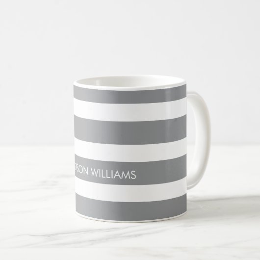 ストライプの名入れコーヒーマグ コーヒーマグカップ (正面右)