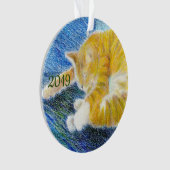 ストライプの子猫 オーナメント (正面)