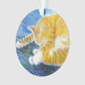 ストライプの子猫 オーナメント (正面)
