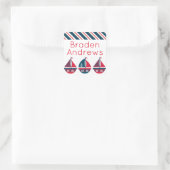 ストライプの帆船のシパーソナライズされたッカー スクエアシール (バッグ)