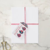 ストライプの帆船ギフトパーソナライズされたラベル ギフトタグ (より糸付き)