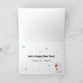 ストライプの帽子とマフラーをした冬のポーラーベア シーズンカード (内部)