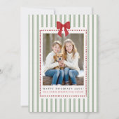 ストライプの弓 緑 赤 クリスマス 1年 レビュー 写真 (正面)