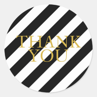 ストライプの感謝してい金ゴールド ラウンドシール