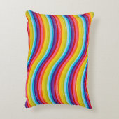 ストライプの抽象芸術 アクセントクッション (裏面(縦))