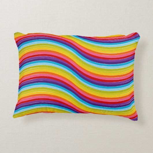 ストライプの抽象芸術 アクセントクッション (裏面)