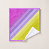 ストライプの明るい虹 バスタオルセット (ウォッシュタオル)