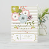 ストライプの春招待状 招待状 (スタンド正面)