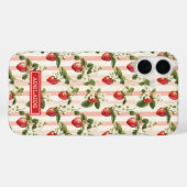 ストライプの水彩イチゴモノグラム Case-Mate iPhoneケース (裏面 (横))