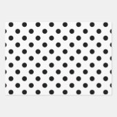 ストライプの水玉模様赤と黒 ラッピングペーパーシート (正面2)