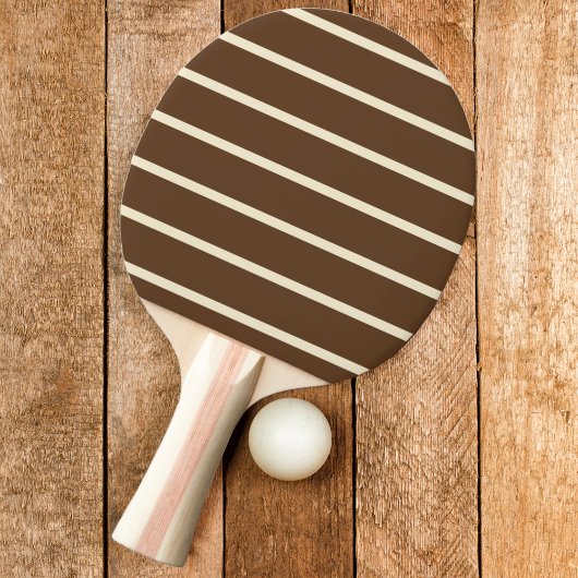 ストライプの深いフォレストブラウンカラー 卓球ラケット