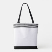 ストライプの白黒トート トートバッグ (裏面)