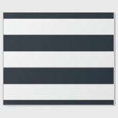 (ストライプの白黒)カスタマイズ可能 ラッピングペーパー (フラット)