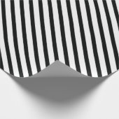 (ストライプの白黒) |対角線)任意のサイズのカスタム ラッピングペーパー (角)