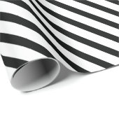 (ストライプの白黒) |対角線)任意のサイズのカスタム ラッピングペーパー (ロールコーナー)