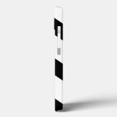 (ストライプの白黒) |対角線)任意のサイズのカスタム Case-Mate iPhoneケース (裏面 / 左)