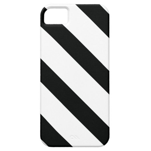 (ストライプの白黒) |対角線)任意のサイズのカスタム Case-Mate iPhoneケース (裏面)
