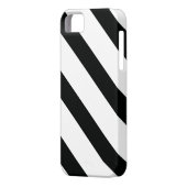 (ストライプの白黒) |対角線)任意のサイズのカスタム Case-Mate iPhoneケース (裏面左)