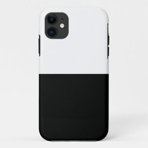 (ストライプの白黒) 水平)カスタマイズ可能 iPhone 11 ケース
