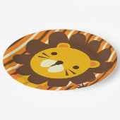 ストライプの紙皿のレトロのライオン ペーパープレート (アングル)