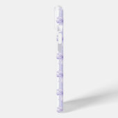 ストライプの紫のクケットボウズモノグラム Case-Mate iPhoneケース (裏面 / 左)