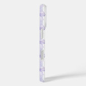 ストライプの紫の可愛いリボンのモノグラム Case-Mate iPhoneケース (裏面 / 右)