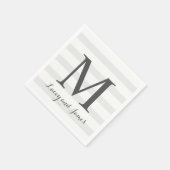 ストライプの結婚のナプキン スタンダードカクテルナプキン (角)