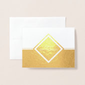 ストライプの結婚記念日おめでとう 箔カード (封筒付き正面)