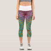 ストライプの絞り染め カプリレギンス (正面)