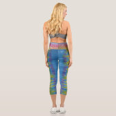 ストライプの絞り染め カプリレギンス (裏面)