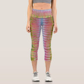 ストライプの絞り染め カプリレギンス (正面)