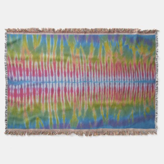 ストライプの絞り染め スローブランケット (正面)
