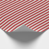 ストライプの線のパタ赤と白ーン ラッピングペーパー (角)