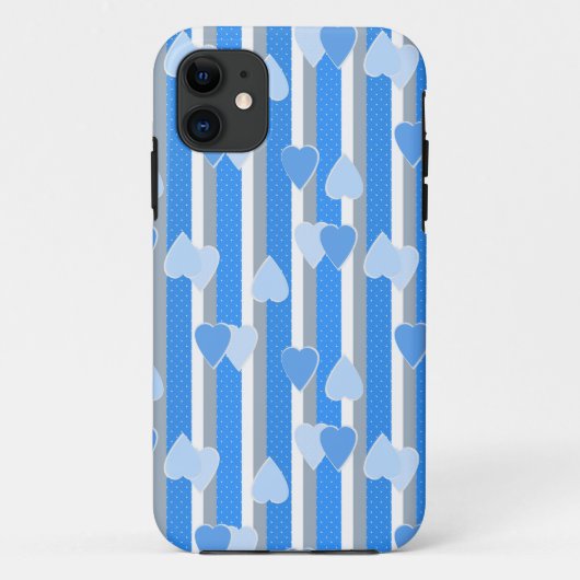 ストライプの背景にハートのバレンタインデザイン Case-Mate iPhoneケース (裏面)