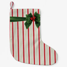 ストライプの背景を持つクリスマスボウ