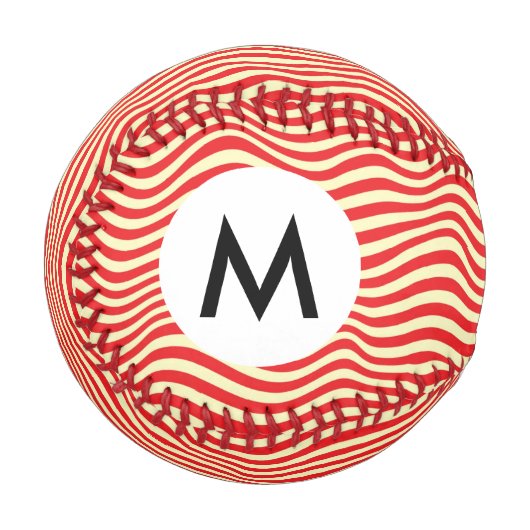 ストライプの背景 野球ボール (正面左)