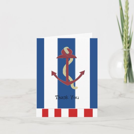 ストライプの航海のありがとう サンキューカード (正面)