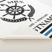 ストライプの航海のカスタム シェルパブランケット (3/4)