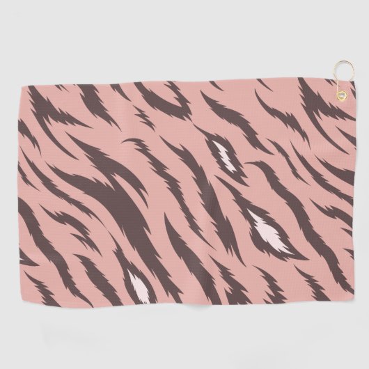 ストライプの虎の毛皮のパターン ゴルフタオル (横)