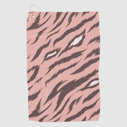 ストライプの虎の毛皮のパターン ゴルフタオル (正面)