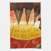 ストライプの虎ヒゴイ タイガーバーブ フィッシュ アートプリント キッチンタオル (縦)