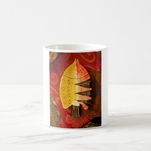 ストライプの虎ヒゴイ タイガーバーブ フィッシュ アートプリント コーヒーマグカップ (中央)