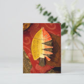 ストライプの虎ヒゴイ タイガーバーブ フィッシュ アートプリント ポストカード (スタンド正面)