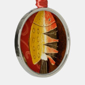 ストライプの虎ヒゴイ タイガーバーブ フィッシュ アートプリント メタルオーナメント (右)