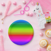 ストライプの虹 ペーパープレート (パーティー)