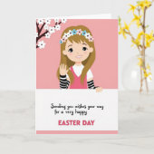 ストライプの袖の祝賀カード カード (黄色い花)