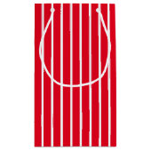 ストライプの赤と白ストライプ型 スモールペーパーバッグ (裏面)