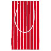 ストライプの赤と白ストライプ型 スモールペーパーバッグ (正面)