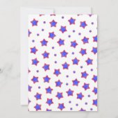 ストライプの赤と青の4thオブジュライ・パーティー 招待状 (裏面)